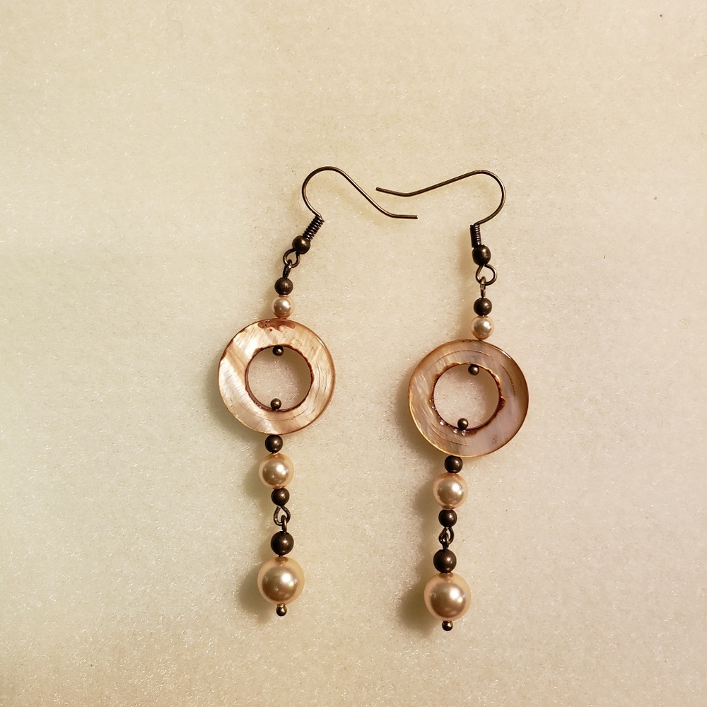 Hand made fashion earrings antique gold and Swarov